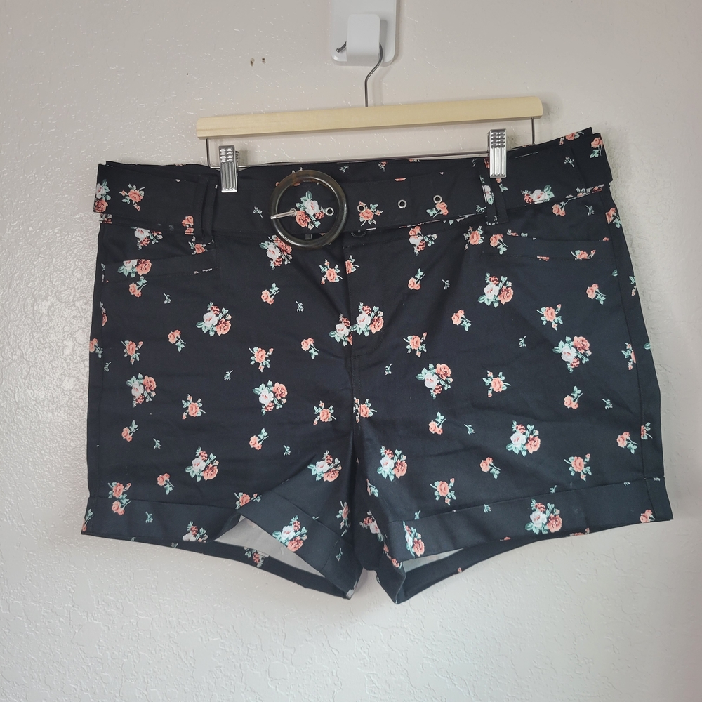 Torrid Black and Pink High Waist Shorts with Chic Motifs